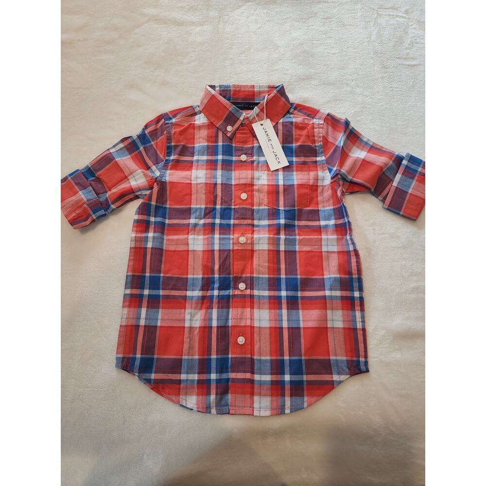 Janie and Jack BNWT Boys Plaid Shirt Sz 4